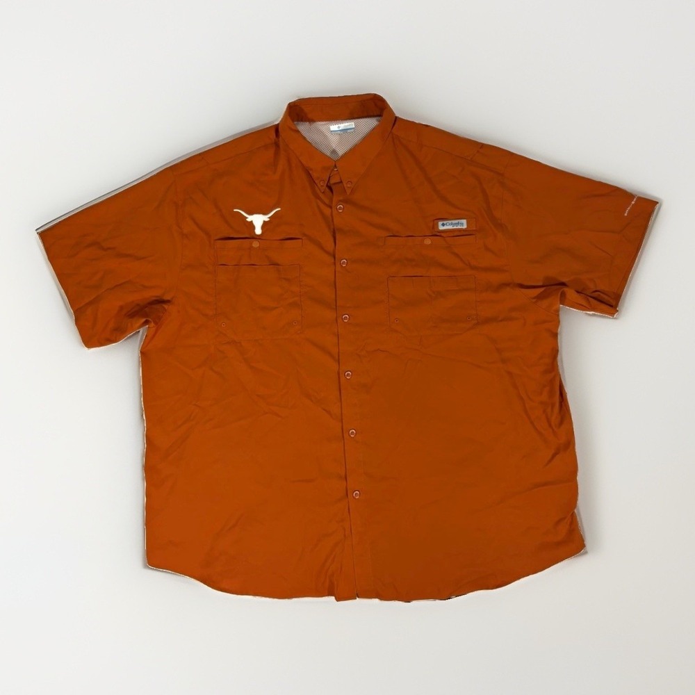 Columbia PFG Omni-Shade Men's 4X/4T Orange Short Sleeve Fishing Shirt UV